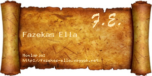 Fazekas Ella névjegykártya